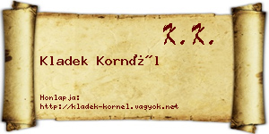 Kladek Kornél névjegykártya