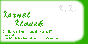 kornel kladek business card